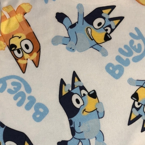 MOOSE Bluey Bingo Long Toddler Boys Sleeve Pullover Sweatshirt White 5T - Picture 7 of 13